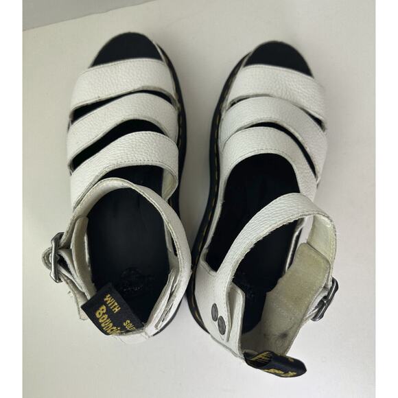 Doc Dr Martens Clarissa II Quad White Milled Nappa Leather Gladiator Sandals 11 - Picture 13 of 16